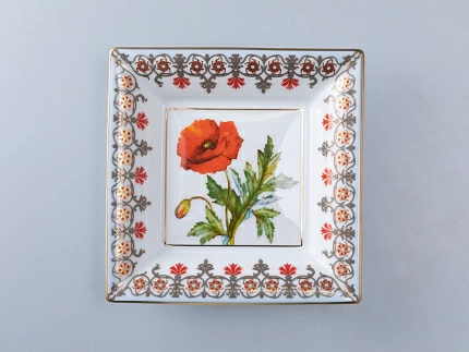 Подставка для мелочей в подарочной упаковке, форма Квадратная, рисунок Мак Восточный, арт 81.34216.00.1 Подставка для мелочей в подарочной упаковке, форма Квадратная, рисунок Мак Восточный, арт 81.34216.00.1