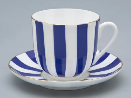 Чашка с блюдцем кофейная 180 мл форма Ландыш рисунок Да и нет (кобальт) арт. 81.16086.00.1, 