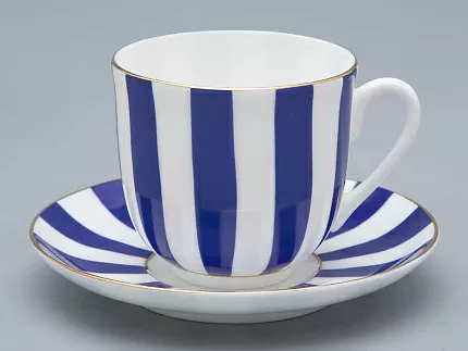 Чашка с блюдцем кофейная 180 мл форма Ландыш рисунок Да и нет (кобальт) арт. 81.16086.00.1