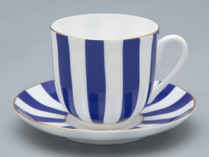 Чашка с блюдцем кофейная 180 мл форма Ландыш рисунок Да и нет (кобальт) арт. 81.16086.00.1, 