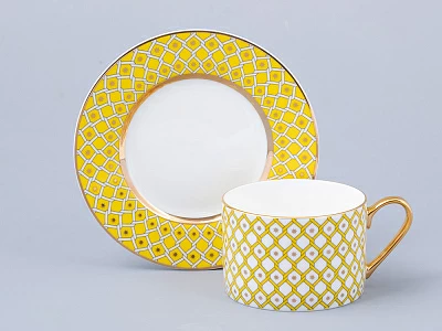 Чашка с блюдцем 250 мл форма Идиллия рисунок Примула 1 арт. 81.31120.00.1