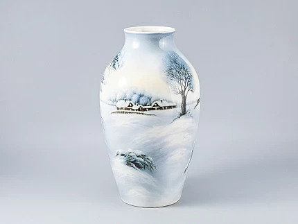 Ваза форма Ламповая рисунок Зимний вечер арт. 80.88195.00.1