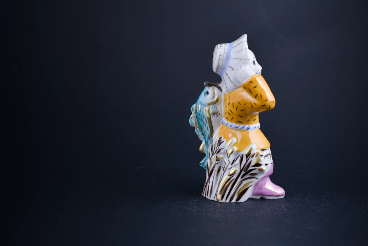 Скульптура Кот Рыболов с рыбой , арт 62.21243.00.1, 