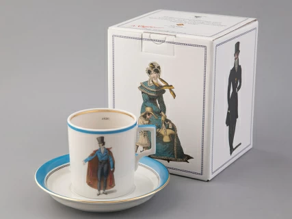 Подарочный набор чайный форма Гербовая рисунок Modes de Paris (синий) арт. 81.25656.00.1, 