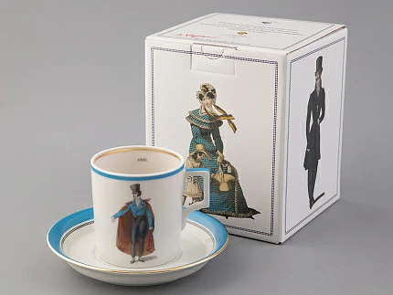 Подарочный набор чайный форма Гербовая рисунок Modes de Paris (синий) арт. 81.25656.00.1