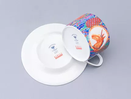 Чашка с блюдцем чайная в подарочной упаковке, форма Идиллия, рисунок Единорог, арт. 81.34423.00.1