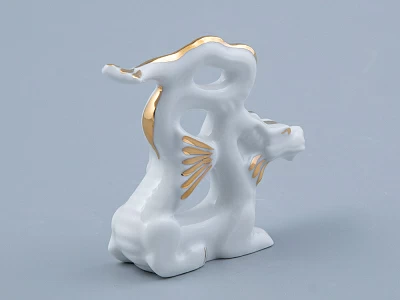 Скульптура Дракон изящный N2 Золотой арт. 82.45133.00.1