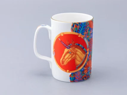 Бокал с блюдцем и крышкой 400мл в подарочной упаковке, форма Топ, рисунок Единорог, арт. 81.34424.00.1, 