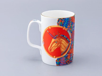 Бокал с блюдцем и крышкой 400мл в подарочной упаковке, форма Топ, рисунок Единорог, арт. 81.34424.00.1