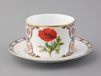 Чашка с блюдцем 250 мл в подарочной упаковке форма Соло, рисунок, Мак восточный, арт.81.32655.00.1,  Чашка с блюдцем 250 мл в подарочной упаковке форма Соло, рисунок, Мак восточный, арт.81.32655.00.1,