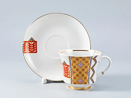 Сервиз чайный форма Банкетная рисунок Русский стиль, 6 персон 14 предметов, арт. 81.28339.00.1