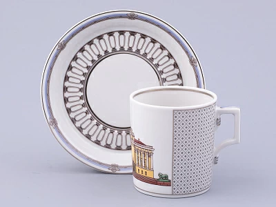 Сервиз чайный на 6 персон 21 предмет, форма Гербовая, рисунок Серебряный город, арт. 81.32583.00.1 Сервиз чайный на 6 персон 21 предмет, форма Гербовая, рисунок Серебряный город, арт. 81.32583.00.1