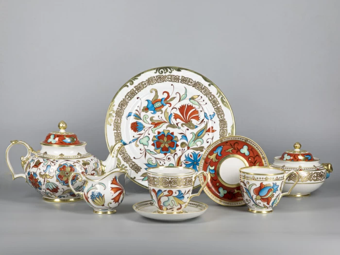 Сервиз чайный форма Александр III рисунок Русский, 6 персон 15 предметов арт. 81.30144.00.1,  Сервиз чайный форма Александр III рисунок Русский, 6 персон 15 предметов арт. 81.30144.00.1,