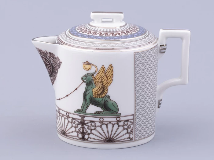 Сервиз чайный на 6 персон 21 предмет, форма Гербовая, рисунок Серебряный город, арт. 81.32583.00.1,  Сервиз чайный на 6 персон 21 предмет, форма Гербовая, рисунок Серебряный город, арт. 81.32583.00.1,