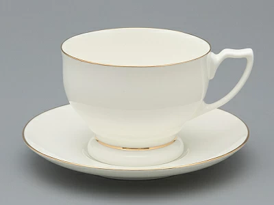 Чашка с блюдцем чайная форма Жемчужина рисунок Золотая лента арт. 81.26222.00.1