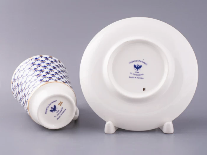 Чашка с блюдцем кофейная 165 мл форма Майская рисунок Кобальтовая сетка арт. 81.14574.00.1, 