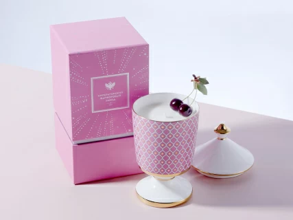 Подарочный набор Свеча ароматическая Идиллия Астра 2 аромат Вишневый сад, арт 81.33302.00.1, 