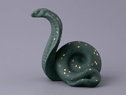 Скульптура форма Кобра, большой размер, в подарочной упаковке, рисунок Нефрит, арт. 81.32913.00.1 Скульптура форма Кобра, большой размер, в подарочной упаковке, рисунок Нефрит, арт. 81.32913.00.1