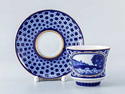 Чашка с блюдцем чайная 220 мл форма Банкетная рисунок Прачечный мостик арт. 81.16029.00.1