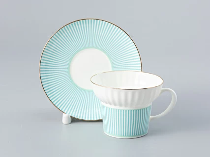 Чашка с блюдцем кофейная 155 мл., форма Волна,  рисунок Геометрия 3 арт. 81.27009.00.1, 