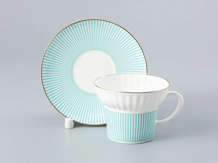 Чашка с блюдцем кофейная 155 мл., форма Волна,  рисунок Геометрия 3 арт. 81.27009.00.1, 