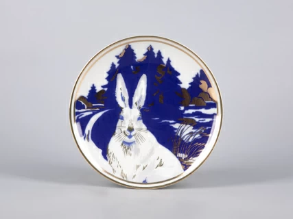 Декоративная тарелка 195 мм форма Эллипс рисунок Каникулы зайца Ампира арт. 81.31016.00.1, 