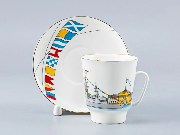 Чашка с блюдцем кофейная 165 мл форма Майская рисунок День ВМФ России арт. 81.26631.00.1, 
