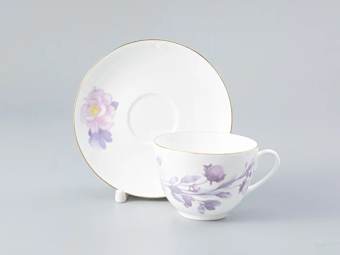 Чашка с блюдцем форма Весенняя-2 рисунок Нежный пион (сиреневый), арт. 81.28781.00.1, 