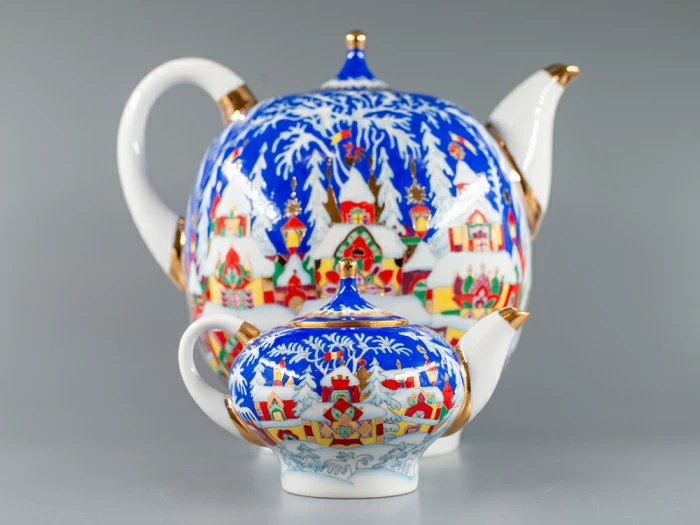 Комплект чайников форма Новгородский рисунок Зимняя сказка арт. 81.13998.00.1, 