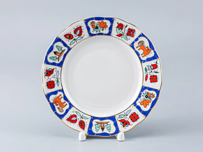 Тарелка мелкая 180 мм форма Тюльпан рисунок Русский лубок арт. 80.05286.00.1, 