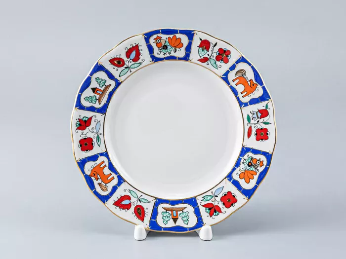 Тарелка мелкая 180 мм форма Тюльпан рисунок Русский лубок арт. 80.05286.00.1, 