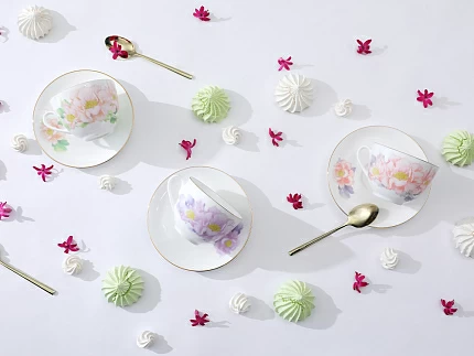 Чашка с блюдцем форма Весенняя-2 рисунок Нежный пион (зеленый), арт. 81.28779.00.1 Чашка с блюдцем форма Весенняя-2 рисунок Нежный пион (зеленый), арт. 81.28779.00.1