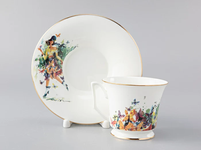 Чашка с блюдцем чайная форма Юлия рисунок Лето/Summer, арт. 81.29409.00.1, 