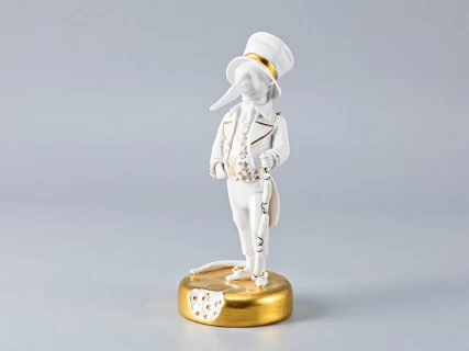 Скульптура Крысенок с сосисками Золотой арт. 82.59782.00.1,  Скульптура Крысенок с сосисками Золотой арт. 82.59782.00.1,