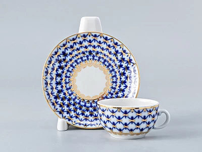 Чашка с блюдцем кофейная форма 40мл рисунок Кобальтовая сетка арт. 81.14623.00.1