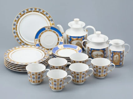 Сервиз чайный на 6 персон 21 предмет, форма Банкетная, рисунок Кронштадт, арт. 81.32240.00.1, 