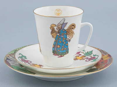 Трехпредметный комплект 165 мл форма Майская рисунок Опера Золотой петушок, арт. 81.32232.00.1