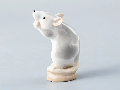 Скульптура форма Мышь белая рисунок Серая арт. 82.61169.00.1