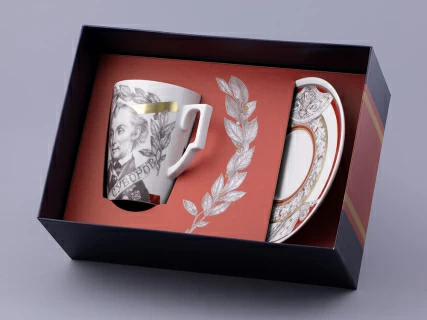 Бокал с блюдцем в подарочной упаковке, форма Гранд, рисунок Полководцы России Александр Суворов, арт. 81.32549.00.1, 