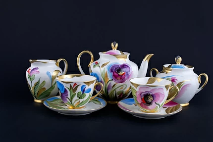 Сервиз чайный Маковый Цветок на форме Весенняя, арт 61.20970.00.1