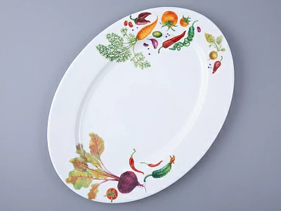 Блюдо овальное 400х295 мм форма Tuileries рисунок Мамина дача, арт. 80.02202.00.1