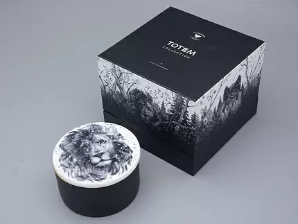 Шкатулка в подарочной упаковке, форма Идиллия, рисунок Тотем. Лев арт. 81.31592.00.1