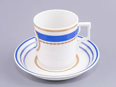 Чашка с блюдцем чайная 220 мл форма Гербовая рисунок Кают-компания № 1 арт. 81.24030.00.1