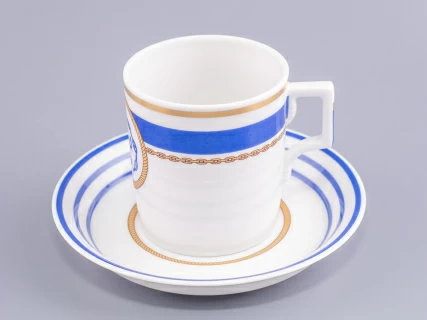 Чашка с блюдцем чайная 220 мл форма Гербовая рисунок Кают-компания № 1 арт. 81.24030.00.1, 