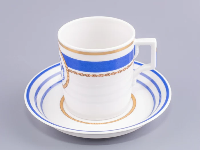 Чашка с блюдцем чайная 220 мл форма Гербовая рисунок Кают-компания № 1 арт. 81.24030.00.1, 