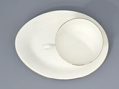 Чашка с блюдцем чайная на ножке форма Премиум рисунок Золотая лента, арт. 81.33527.00.1