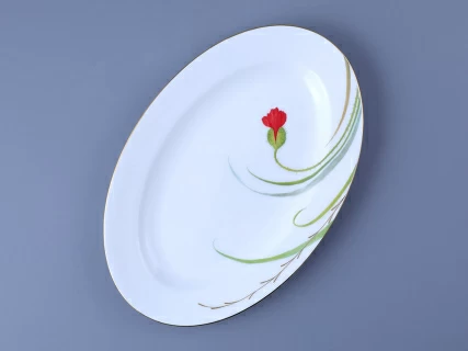 Блюдо овальное 230 мм форма Премиум рисунок Маки, арт. 80.06316.00.1, 