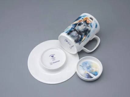 Бокал с блюдцем и крышкой 400мл в подарочной упаковке, форма Топ, рисунок Atomic Heart 1, арт 81.34448.00.1, 