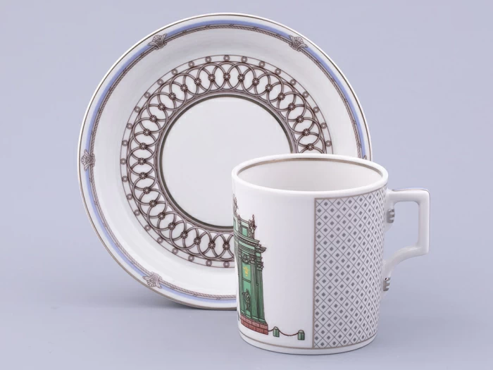 Сервиз чайный на 6 персон 21 предмет, форма Гербовая, рисунок Серебряный город, арт. 81.32583.00.1,  Сервиз чайный на 6 персон 21 предмет, форма Гербовая, рисунок Серебряный город, арт. 81.32583.00.1,