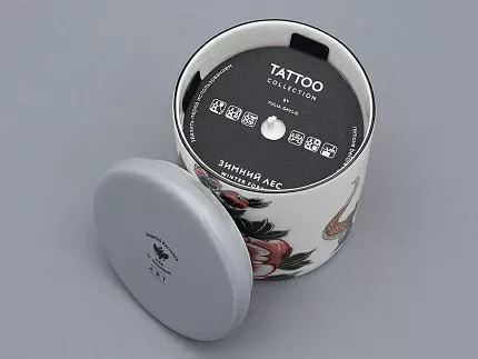 Свеча ароматическая в подарочной упаковке, форма tоp, рисунок TATTOO SERPENTA аромат Северное сияние, арт. 81.32802.00.1